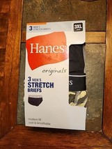 Hanes Mens Original Stretch Briefs Modern Fit Cool &amp; Breathable sz 3XL Camo Gray - £10.89 GBP