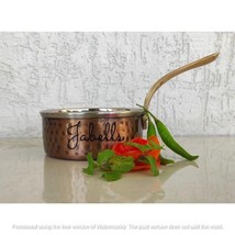 Steel Copper Antique Dark Tone Design Sauce Pan with Brass Handle, Serve... - £30.40 GBP