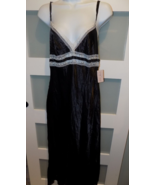 Gilligan &amp; O&#39;Malley Black Lace Trim Full Length Gown Size L Women&#39;s NEW - $31.20 CAD
