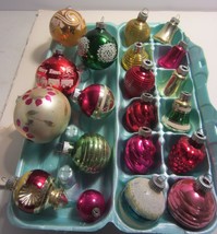 Vintage Lot of 20 Mixed Variety  Christmas Ornaments SHINY BRITE - £52.29 GBP