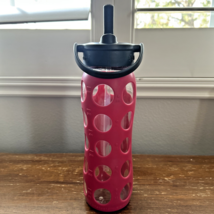 Lifefactory Water Glass Bottle Pink Silicone Sleeve 20oz Flip Top Lid, P... - €8,59 EUR