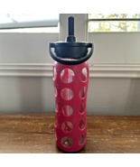 Lifefactory Water Glass Bottle Pink Silicone Sleeve 20oz Flip Top Lid, P... - $183.56 MXN
