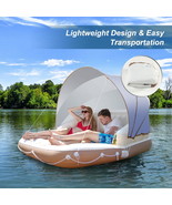 Floating Island Inflatable Swimming Pool Raft w Canopy SPF50+ Retractabl... - $176.17