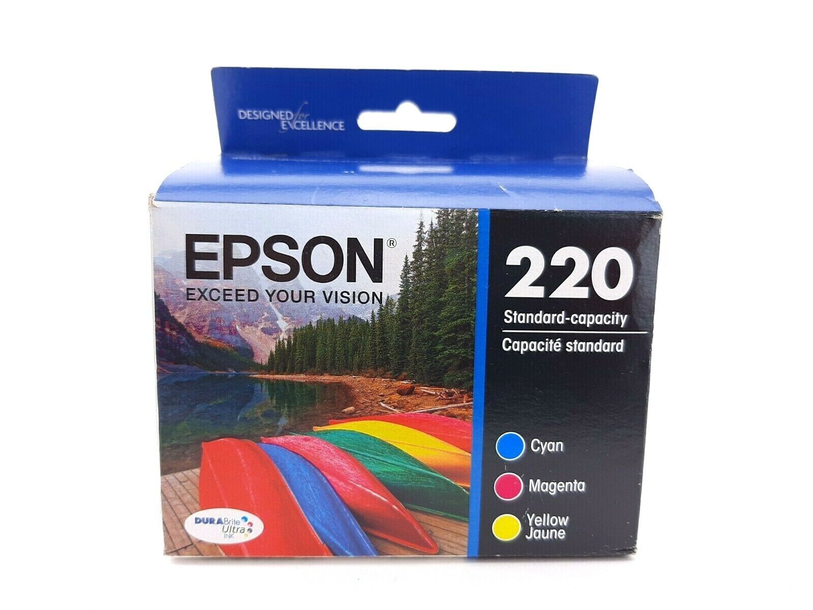 New! EPSON 220 Genuine T220520 Ink Cartridge Cyan Magenta Yellow Exp 12/... - $12.52