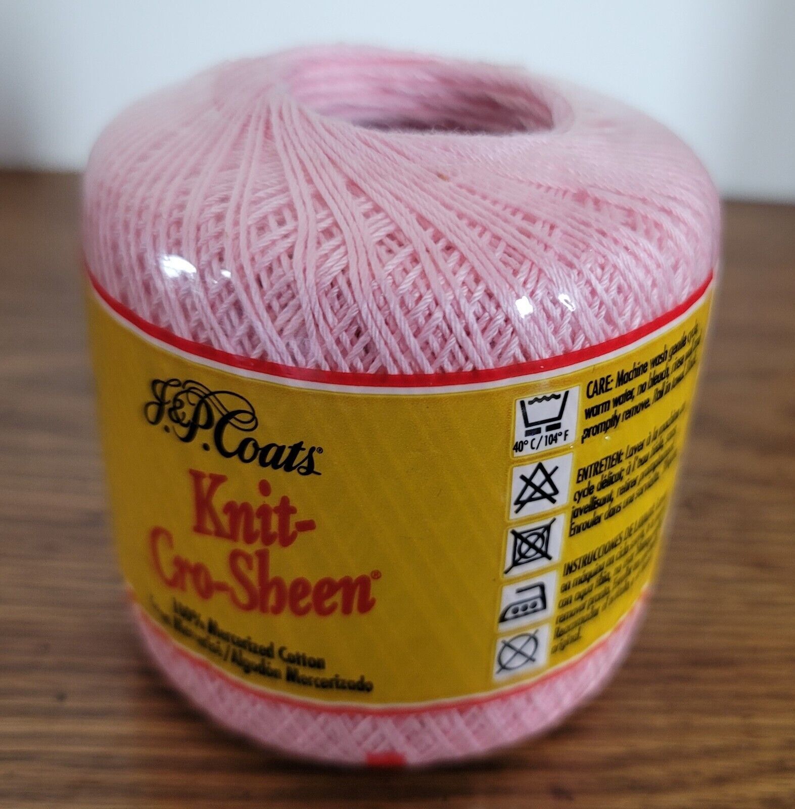 1 J & P Coats Knit-Cro-Sheen Mercerized Cotton 150 Yards Orchid Pink Size 10 - $3.95