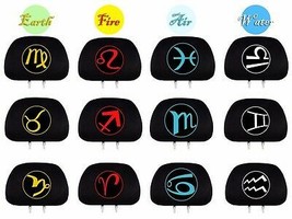 For Mercedes New 2X Embroidery Zodiac Logo Car Truck SUV Seat Headrest Cover - £8.39 GBP