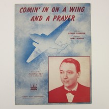 Sheet Music Comin in on a Wing and a Prayer Alvino Rey Jimmy McHugh Vintage 1943 - £7.83 GBP