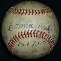 BOLD Connie Mack 1944 Athletics Team Signed Baseball PSA Pre-Certified 23 Autos! - £793.02 GBP