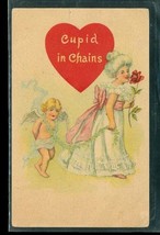 Vintage Postcard Valentines Day Greeting Card Cupid in Chains - £10.08 GBP