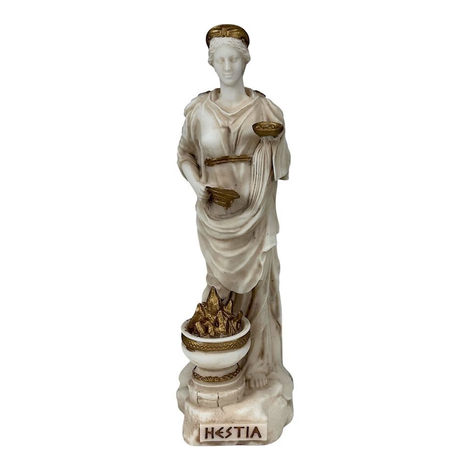 Statua di Hestia, dea della casa e della famiglia - scultura in patina grigia... Item image 9