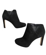 Vero Cuoio VIA SPIGA Women&#39;s 9 Black Suede Leather Ankle Booties, 4&quot; Hee... - $59.29 CAD