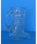 Glassware-Vintage Libbey of Canada Clear Glass Cowboy Boot Mug Glass Wit... - $13.50