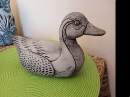 Large Stone - Cast Stone Hand Painted Duck Statue Decoy Yard Ornament 10... - $35.00