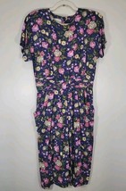 Vintage 90s Maggy Boutique Dress Size 12 Multicolored Floral Blue Pink - $540.74 MXN