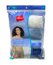 Hanes Ultimate Panties Rayon-Poly Women 9/2XL Blue White Hipster 4 Pairs Soft - £11.08 GBP