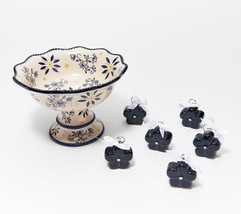Temp-tations Centertaining Pedestal with 6 Place Card Holders in Blue - £34.93 GBP