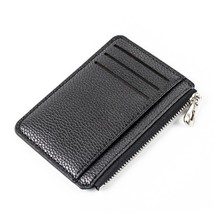 PURDORED 1 Pc Slim Women Card Holder PU Leather Unisex Zipper Business Card Case - £19.31 GBP