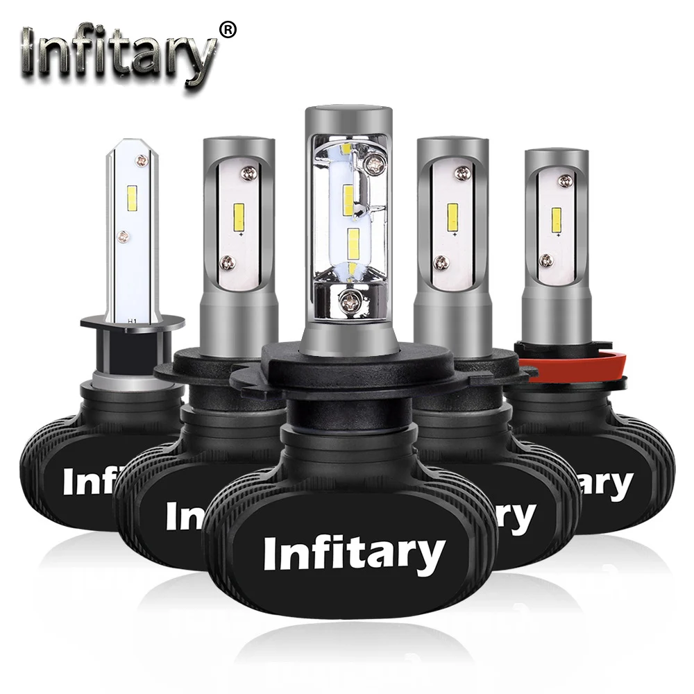 Infitary Car Headlights Bulb H7 LED CSP Chips H1 H3 H4 H27 880 9005 9006 HB3 HB4 - £171.39 GBP