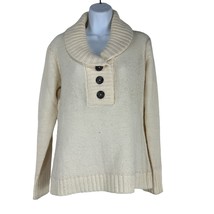 Natural Reflections Womens Cowl Neck Knit Pullover Sweater Size S Cream - £18.04 GBP