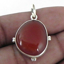 925 Sterling Silver Carnelian Handmade Necklace 18&quot; Chain Festive Gift PS-1533 - £25.59 GBP