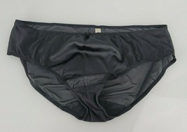 Cacique Second Skin Liquid Satin Shiny Sheer Mesh Netting Black Panties 18/20 - £46.70 GBP
