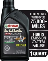 Castrol Edge High Mileage 10W-30 Advanced Full Synthetic Motor Oil, 1 Quart - £11.28 GBP