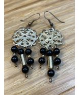 Vintage Silver Tone Beaded Dangle Drop Earrings Estate Jewelry Find KG JD - €10,31 EUR