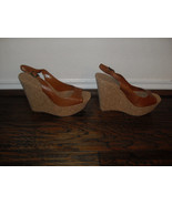 Jessica Simpson Brown Open Toe Heels Wedges   Medium ( B,M )  10 - £35.01 GBP