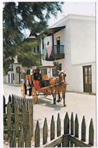 Florida Postcard St Augustine San Agustin Antiguo Casa Ribera Horse Buggy - £2.32 GBP
