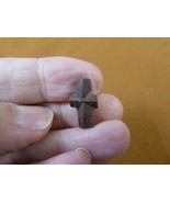 (CR593-102) 5/8&quot; Fairy Stone CHRISTIAN CROSS oiled Staurolite Crystal MA... - $23.23 CAD