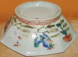 Chinese 6&quot; Hand Painted Bowl ROOSTER Antique Qing 19th earlier Octagonal... - $787.91 MXN