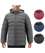 Men’s Heavyweight Insulated Microfiber Removable Hood Quilted Zip Puffer... - £40.37 GBP
