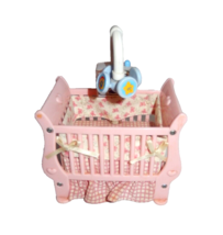 Fisher Price 2003 Loving Family Dollhouse Baby Crib Nursery Lighted Musical Pink - $39.99