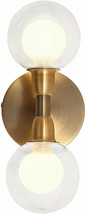 Vintage Wall Sconce Light Fixtures Vanity Modern Glass Gold Bathroom Metal 2 New - £61.24 GBP