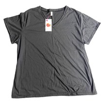 Vozanet Shirt Womens Short Sleeve Tee V Neck Shirt Black Polyester Size 2XL XXL - £9.95 GBP
