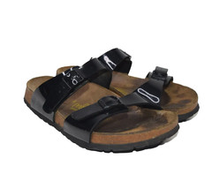 Papillio Birkenstock Arizona Sandals Womens 8 Black Patent Leather Straps - £38.98 GBP