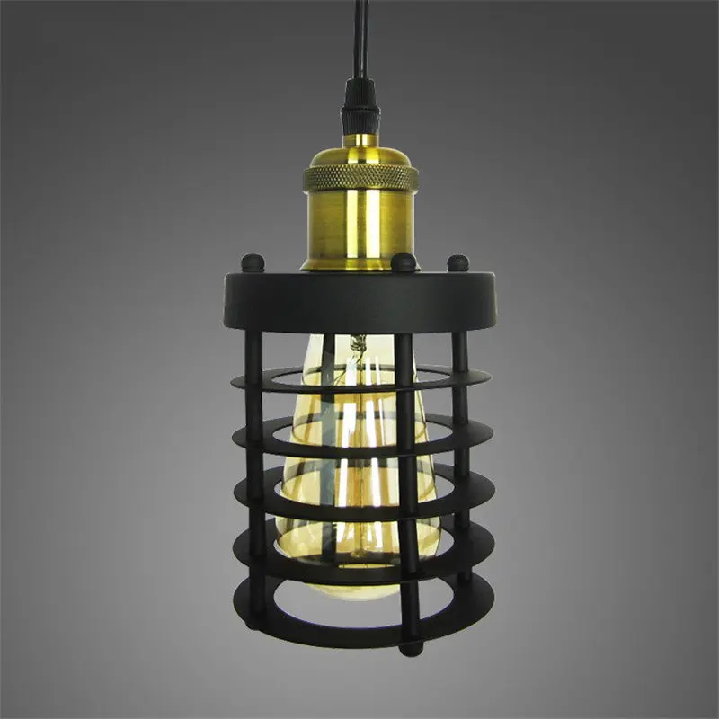 Creative   Hanging Light Cage Lampshade Industrial Guard Shade Clic Black  Ediso - £182.18 GBP
