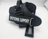 Emotional Support Black Nylon Strap Service Large Dog Harness with 2 Ref... - $19.75