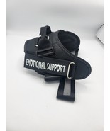 Emotional Support Black Nylon Strap Service Large Dog Harness with 2 Ref... - $19.75