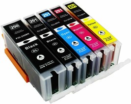 5 Pack Printer Ink Cartridge Combo full Set for Canon Pixma PGI-250XL CL... - $61.30