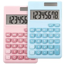 2 Pieces Basic Standard Calculators Small Digital Desktop Calculator Wit... - £12.63 GBP