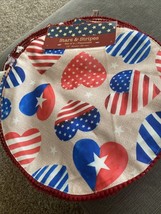 New Stars &amp; Stripes Set Of 4 Placemats Red White Blue Hearts 4th Of July... - £16.88 GBP