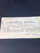 Central Hotel San Francisco vintage card - $22.49