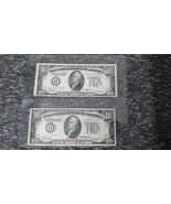 Lot Of 2 1934B + 1934A $10 St. Louis Notes Green Seal Paper Currency Dollar - €34,01 EUR