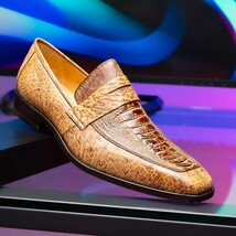 Fangio Classic Penny Loafer Genuine Ostrich Leg Quill Shoes Orix image 10