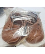 VINTAGE FIBRE CRAFT HI-TOP BABY DOLL SHOES BROWN W LACES NEW IN PACKAGE ... - $213.70 MXN