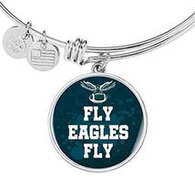 Express Your Love Gifts Fly Eagles Fly Philadelphia Football Fan Bracelet Stainl - £24.48 GBP
