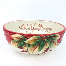 Fitz &amp; Floyd Count Your Blessings Sentiment Serving Oval Holiday Bowl 2014 - $24.99