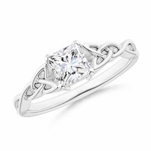Authenticity Guarantee 
Angara Natural 4.9mm White Diamond Knot Ring in 14K W... - £1,387.40 GBP