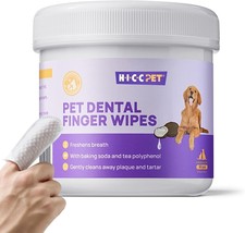Pet Teeth Cleaning Wipes: Plaque &amp; Tartar Removal, Finger Toothbrush - 5... - £12.16 GBP